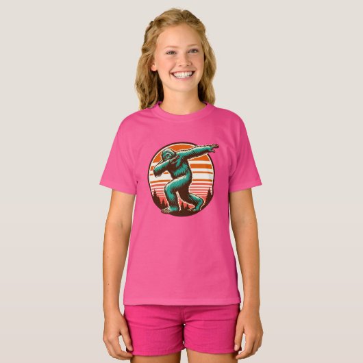 Funny Sasquatch Bigfoot Dabbing Personalisiert T-Shirt (Vorne ganz)