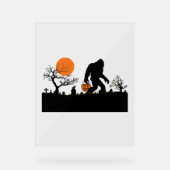 Funny Sasquatch Bigfoot Halloween T - Shirt Acrylschild (Vorderseite)