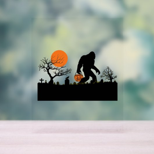 Funny Sasquatch Bigfoot Halloween T - Shirt Acrylschild (Neutral)