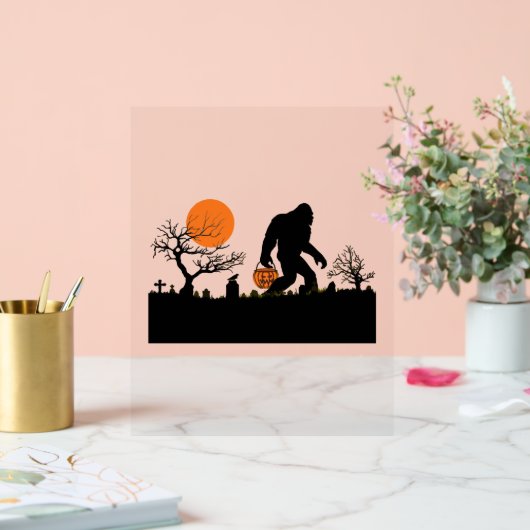 Funny Sasquatch Bigfoot Halloween T - Shirt Acrylschild (Hochzeit)