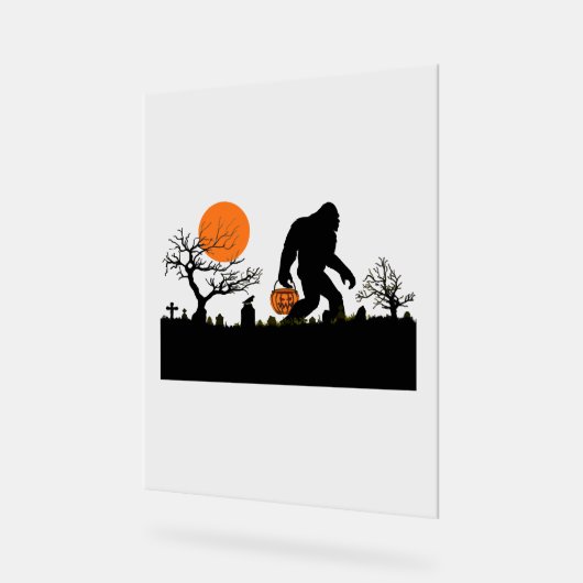 Funny Sasquatch Bigfoot Halloween T - Shirt Acrylschild (Winkel)