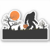Funny Sasquatch Bigfoot Halloween T - Shirt Aufkleber (Vorderseite)