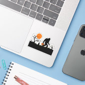 Funny Sasquatch Bigfoot Halloween T - Shirt Aufkleber (Laptop mit iPhone)