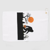 Funny Sasquatch Bigfoot Halloween T - Shirt Golfhandtuch (Horizontal)