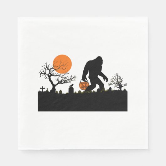 Funny Sasquatch Bigfoot Halloween T - Shirt Serviette (Vorderseite)