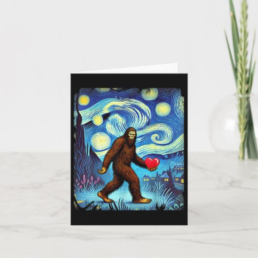 Funny Sasquatch Bigfoot Herz Valentinstag Boys Karte (Vorderseite)