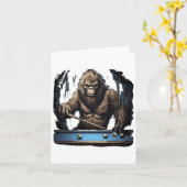 Funny Sasquatch Bigfoot Spielen Billiard Karte (Gelbe Blume)