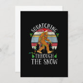 Funny Sasquatch Christmas Squatching Bigfoot Xmas Einladung (Vorne/Hinten)