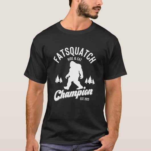 Funny Sasquatch Fatsquatch Hide und essen Champion T-Shirt (Vorderseite)