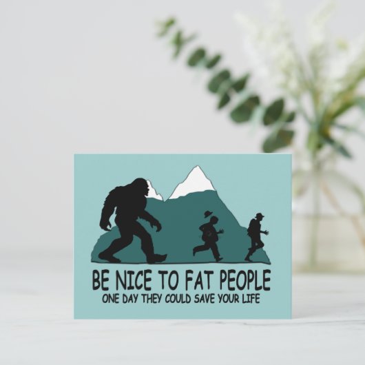 Funny Sasquatch Postkarte (Stehend Vorderseite)