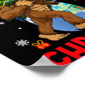 Funny Sasquatch Santa Bigfoot Christmas Tree Xmas  Poster (Ecke)