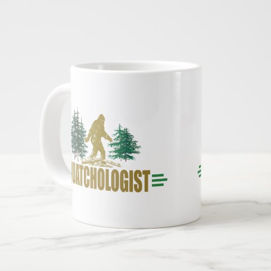 Funny Sasquatch, Squatchin, Squatching, Glauver Jumbo-Tasse (Vorderseite Links)
