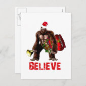 Funny Sasquatch Weihnachtsmann Weihnachtsdesign Feiertagspostkarte (Vorne/Hinten)