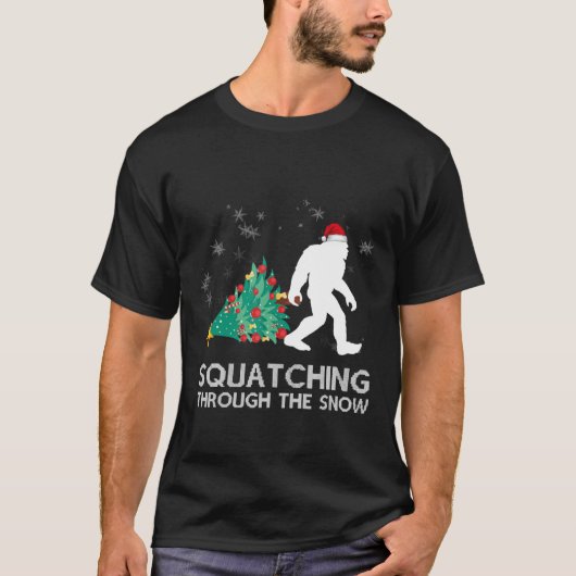 Funny Sasquatsch Weihnachten T-Shirt (Vorderseite)