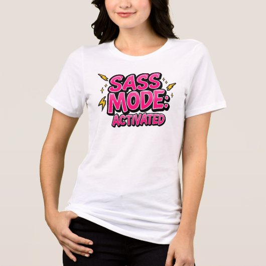 Funny "Sass Mode Activated" Quote Tri-Blend Shirt (Vorderseite)