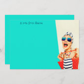 Funny Sassy Beach Lady Retro Vibe Mitteilungskarte (Vorne/Hinten)