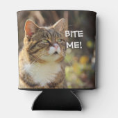 Funny Sassy Cat mit Attitude Bite Me Dosenkühler (Rückseite)