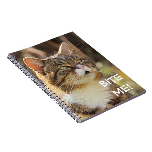 Funny Sassy Cat mit Attitude Bite Me Notizblock (Rechte Seite)
