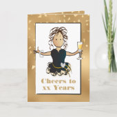 Funny Sassy Classy Gold Glitzer Cartoon Geburtstag Karte (Vorderseite)