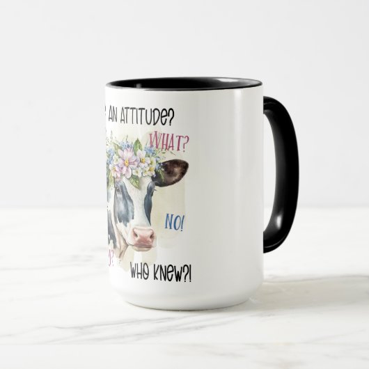 Funny Sassy Kuh mit Höflichkeit Tasse (VorderseiteRechts)