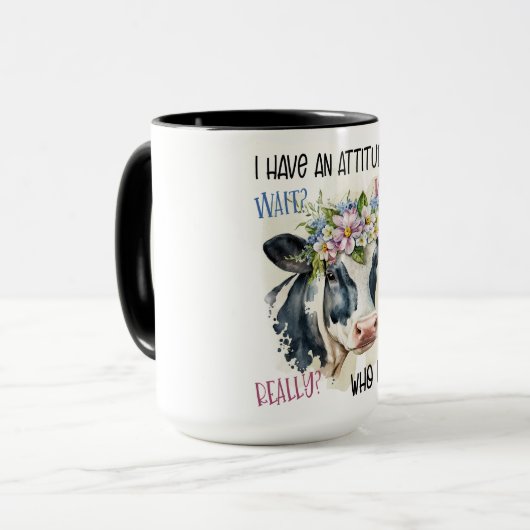 Funny Sassy Kuh mit Höflichkeit Tasse (Vorderseite Links)