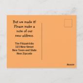 Funny Sassy Sarcasm Orange Moving Ankündigung Postkarte (Rückseite)