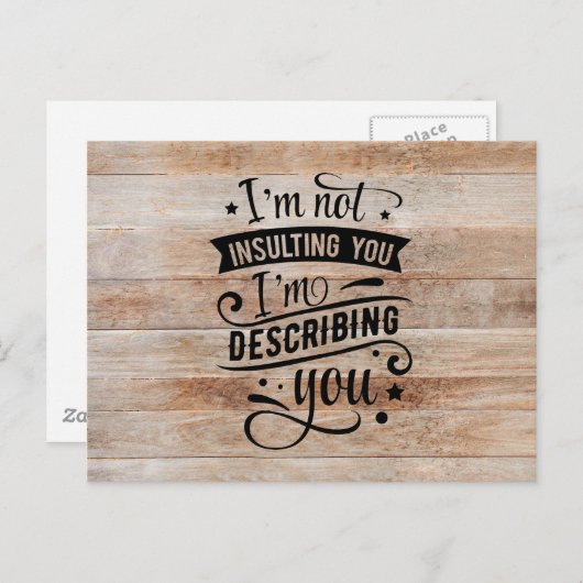 Funny Sassy Zitat Kalligraphie Postkarte (Vorne/Hinten)