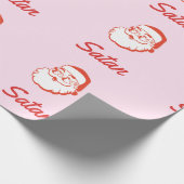 Funny Satan Santa Claus Rechtschreibfehler Typo Geschenkpapier (Ecke)