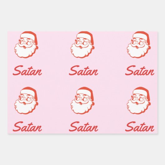 Funny Satan Santa Claus Rechtschreibfehler Typo Geschenkpapier Set (Vorderseite 2)