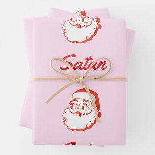 Funny Satan Santa Claus Rechtschreibfehler Typo Geschenkpapier Set