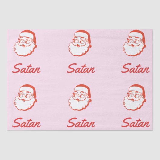 Funny Satan Santa Claus Rechtschreibfehler Typo Seidenpapier (Vorderseite)