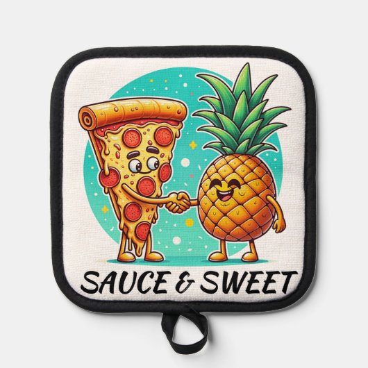 Funny Sauce und Bonbon Oven Mitt und Pot Holder Topflappen (Vorderseite)