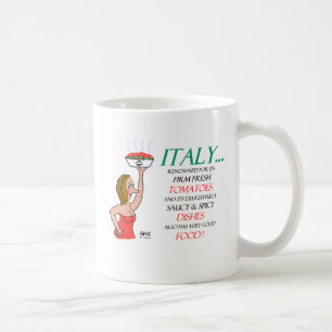 Funny Saucy Spicy Italian Women and Food Cartoon Kaffeetasse