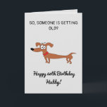 Funny Sausage Hund Snarky Husband 60. Geburtstagsk Karte<br><div class="desc">Funny Sausage Hund Snarky Husband 60. Geburtstag, ein lustiges Design für jeden Ehemann gemacht. Wenn Sie eine einzigartige Geburtstagskarten für Ehemann, lustigen Mann 60. Geburtstagskarten oder schüchterne Ehemann Geburtstagskarten suchen. Das Design enthält einen lustigen, lustigen Wursthund mit einem lustigen, anpassbaren Text, den Sie personalisieren können, genießen :)Wenn Sie ein Problem...</div>