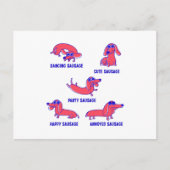Funny Sausage Hunde Moods Geschenk Pater Lover Postkarte (Vorderseite)