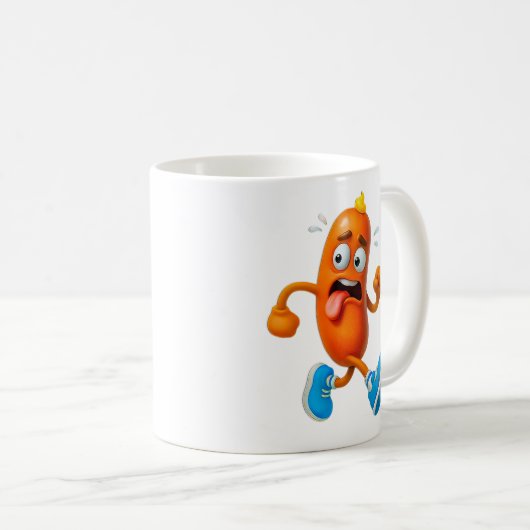 Funny Sausage Panic Kaffeetasse (VorderseiteRechts)