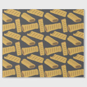 Funny Sausage Rolls British Food Gemustert Geschenkpapier (Flach)