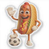 Funny Sausage Sandwich Cartoon Sticker (Vorderseite)