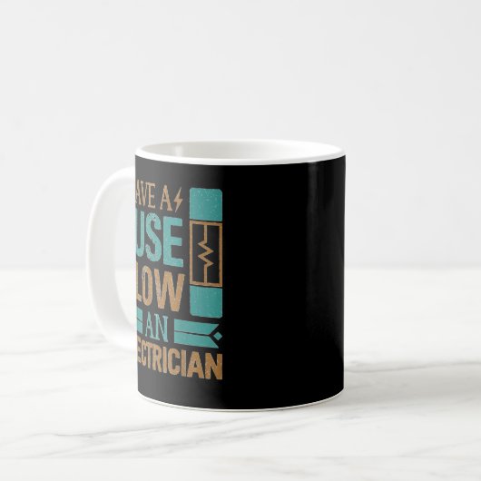 Funny Save A Fuse Blow An Electrician Cool Lineman Kaffeetasse (Vorderseite Links)
