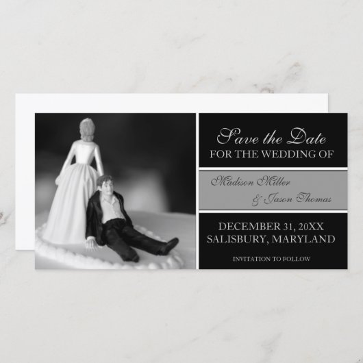 Funny Save the Date Ankündigungen {Black} (Vorne/Hinten)