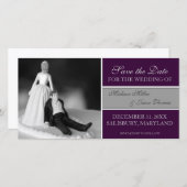 Funny Save the Date Ankündigungen {Lila} (Vorne/Hinten)