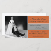 Funny Save the Date Ankündigungen {Orange} (Vorne/Hinten)