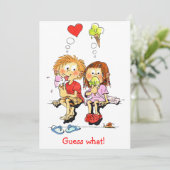 Funny Save the Date Announctions Cards Einladung (Stehend Vorderseite)