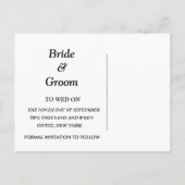 Funny Save The Date Card Ankündigungspostkarte (Rückseite)