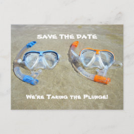 Funny Save the Date Card Beach Wedding Ankündigungspostkarte