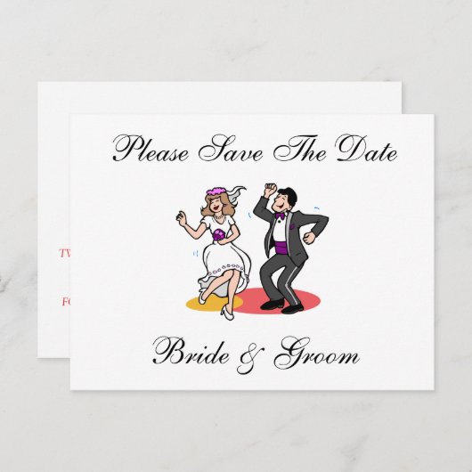 Funny Save the Date Postkarten (Vorne/Hinten)