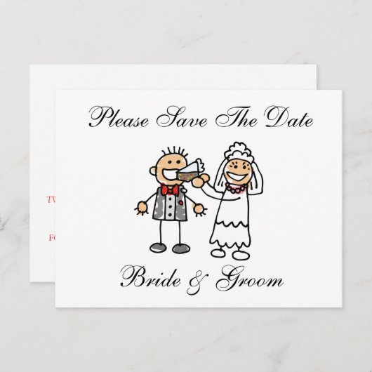 Funny Save the Date Postkarten (Vorne/Hinten)