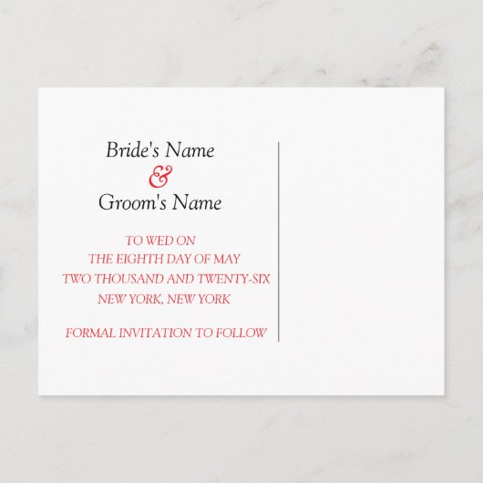 Funny Save the Date Postkarten (Rückseite)