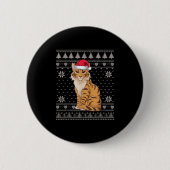 Funny Savh Cat Ugly Christmas Sweater WeihnachtsWe Button (Vorderseite)