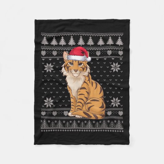 Funny Savh Cat Ugly Christmas Sweater WeihnachtsWe Fleecedecke (Vorderseite)
